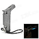 Elegant Gun Style Stainless Steel Butane Gas Lighter w/ Strap - Dim Grey