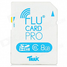 FluCard PRO SD Memory Card w/ Wi-Fi for Camera - White (8GB / Class 6)