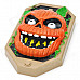 Halloween Spooky Pumpkin Doorbell w/ Talking Spider - Black + Khaki + Reddish Orange (3 x AA)