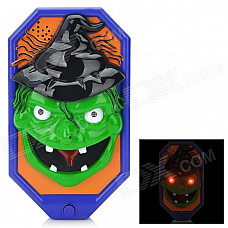 Halloween Spooky Witch Style Doorbell w/ Talking Spider - Green + Blue + Black (3 x AA)