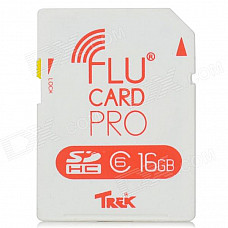 FluCard PRO SD Memory Card w/ Wi-Fi for Camera - White (16GB / Class 6)