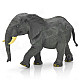 Decorative Hardworking Resin Elephant Toy - Grey + Yellow
