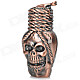 Stylish Zinc Alloy Skull Pattern Gas Lighter w / 2-LED Blue Lights - Bronze (3 x LR621)