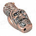 Stylish Zinc Alloy Skull Pattern Gas Lighter w / 2-LED Blue Lights - Bronze (3 x LR621)