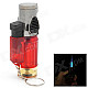 Windproof Adjustable 3-Flame Butane Jet Lighter with Keychain - Red