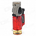 Windproof Adjustable 3-Flame Butane Jet Lighter with Keychain - Red