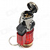 Windproof Adjustable 3-Flame Butane Jet Lighter with Keychain - Red