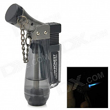 HONEST Windproof Plastic Butane Jet Torch Lighter w/ Cap - Black + Grey