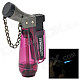 HONEST Windproof Plastic Butane Jet Torch Lighter - Transparent Purple Red + Grey