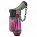 HONEST Windproof Plastic Butane Jet Torch Lighter - Transparent Purple Red + Grey