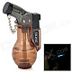 Vase Style Windproof Plastic Butane Jet Torch Lighter with Cap - Transparent Terra Brown