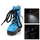 Creative Boot Style Windproof Butane Jet Lighter w/ Keychain / LED - Blue + Black