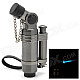 Windproof Stainless Steel Butane Jet Torch Lighter with Cap - Coffee