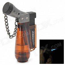 Windproof Plastic Butane Jet Torch Lighter with Cap - Brown