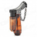 Windproof Plastic Butane Jet Torch Lighter with Cap - Brown