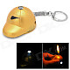 Golf Cap Style ABS Butane Lighter w/ LED Flashlight / Keychain - Golden (3 x LR41)