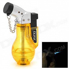 Vase Style Windproof Plastic Butane Jet Torch Lighter with Cap - Yellow