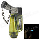 Windproof Plastic Butane Jet Torch Lighter with Cap - Army Green