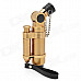 Windproof Stainless Steel Butane Jet Torch Lighter with Cap - Golden