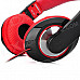 Kanen MC780 Stylish Headphones w/ External Microphone - Black + Red (3.5mm Plug / 112cm)