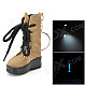 Creative Boot Style Windproof Butane Jet Lighter w/ Keychain / LED - Blue + Brown