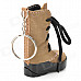 Creative Boot Style Windproof Butane Jet Lighter w/ Keychain / LED - Blue + Brown