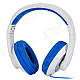 Kanen MC780 Stylish Headphones w/ External Microphone - White + Blue