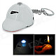 Golf Cap Style ABS Butane Lighter w/ LED Flashlight / Keychain - White (3 x LR41)