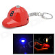 Golf Cap Style ABS Butane Lighter w/ LED Flashlight / Keychain - Red (3 x LR41)