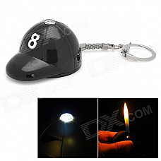 Golf Cap Style ABS Butane Lighter w/ LED Flashlight / Keychain - Black (3 x LR41)