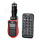 FM104 1" LCD Car MP3 Player FM Transmitter with Remote Controller - Red (12V)