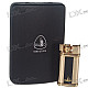 Chromed Stylish Glossy Butane Lighter with Protective Hard Case (OB009)