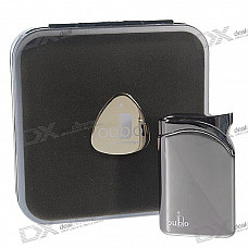 Chromed Stylish Glossy Butane Lighter with Protective Hard Case (OB003)