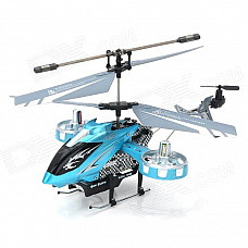 Rechargeable 4-CH IR Remote Control Helicopter w/ USB Cable + Gyro - Blue + Black + Silver