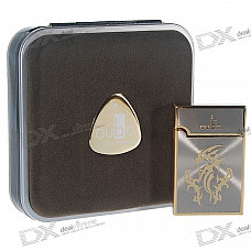 Chromed Stylish Glossy Butane Lighter with Protective Hard Case (OB007A)