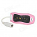 Waterproof MP3 Player w/ FM / Earphones - Pink + Black