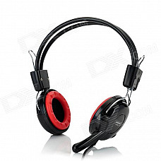 Cosonic CT-779 Stereo Headset Headphones w/ Microphone + Volume Control - Black (220cm-Cable)