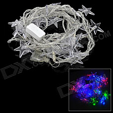 3W 30-LED Five-Pointed Star Style Decorative RGB String Light (220V / 2-Round-Pin Plug)