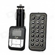 FM14 1.1" LCD Car MP3 Player FM Transmitter with Remote Controller - Black (12~21V)