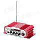 HY-600 1.8" LCD 30W Hi-Fi Amplifier MP3 Player w/ SD / USB for Car / Motorcycle - Red + Silver