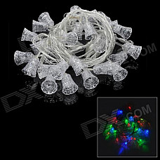 3W 30-LED Jingle Bell Style Christmas Decorative RGB String Light (220V / 2-Round-Pin Plug)