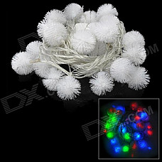 3W 30-LED Snowball Style Christmas Decorative RGB String Light (220V / 2-Round-Pin Plug)