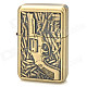 3D Bullet and Pistol Style Zinc Alloy Fuel Oil Lighter - Golden