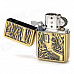 3D Bullet and Pistol Style Zinc Alloy Fuel Oil Lighter - Golden