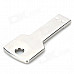 OURSPOP Key Style Stainless Steel Hot Swapping USB 2.0 Flash Drive - Silver (8GB)