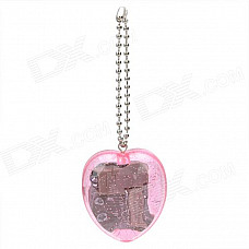 Mini Love Heart Style Wind-Up Mechanical Music Box w/ Keychain - Pink