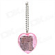 Mini Love Heart Style Wind-Up Mechanical Music Box w/ Keychain - Pink