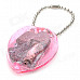 Mini Love Heart Style Wind-Up Mechanical Music Box w/ Keychain - Pink