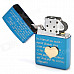 EARTH Love Letter Style Zinc Alloy Fuel Lighter - Blue