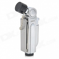 Multi-in-One Windproof Butane Jet Lighter w/ Knife / Scissors / Nail File & Opener - Silver